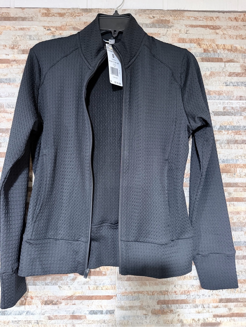 adidas Black Textured Zip Jacket